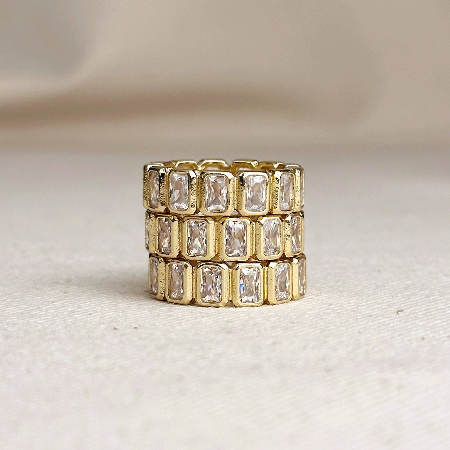 18k Gold Filled Chunky CZ Eternity Band Ring