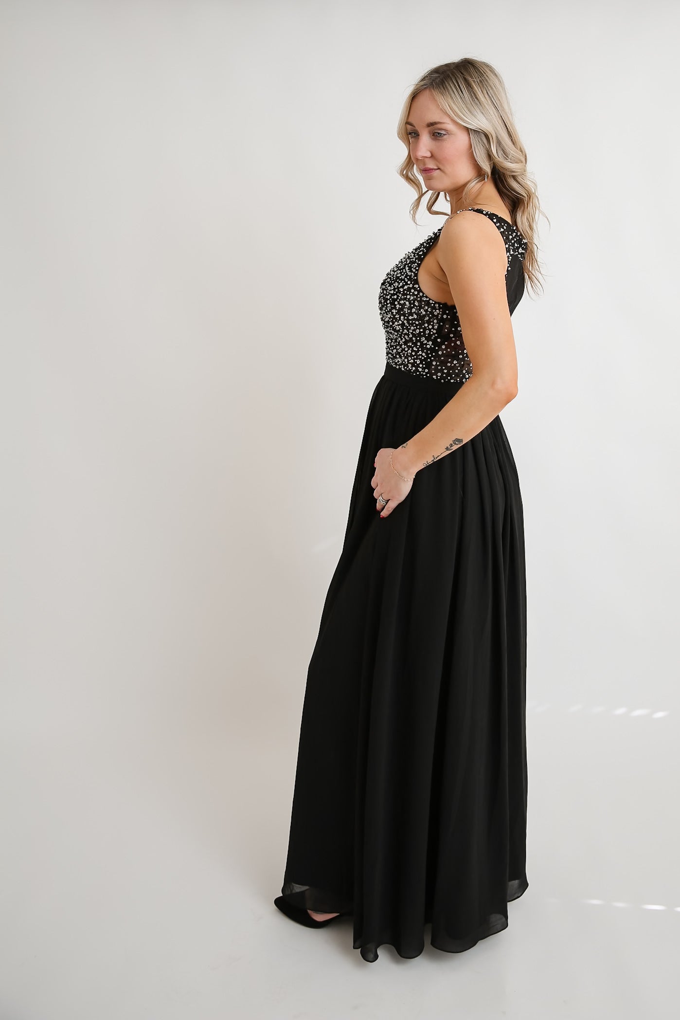 Chloe Adorned Black Dress Rental - Size Small