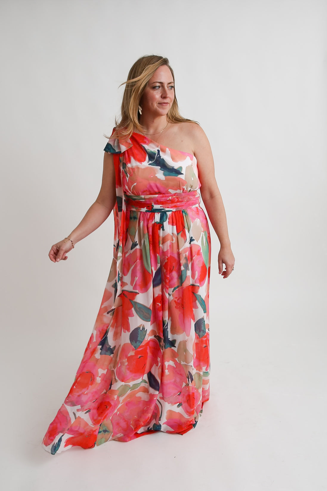One Shoulder Flowy Dress Rental