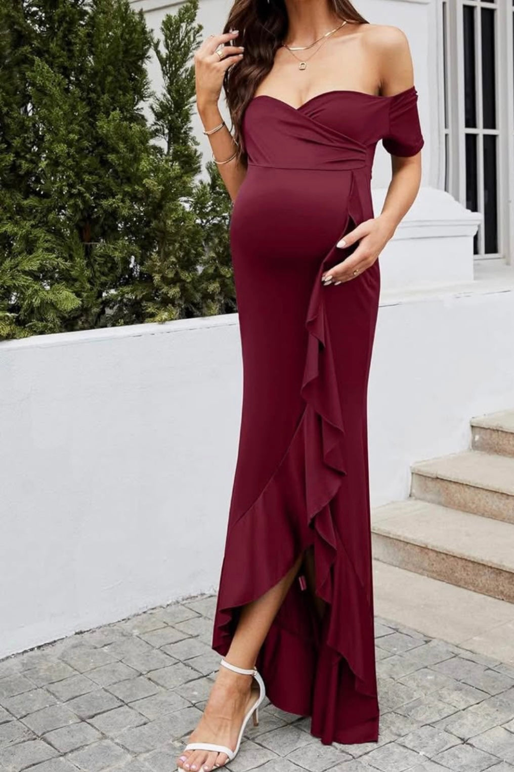 Little Lou Burgundy Maternity Dress Rental - Medium DRESSED Rentals Little Lou Burgundy Maternity Dress Rental - Medium DRESSED Rentals