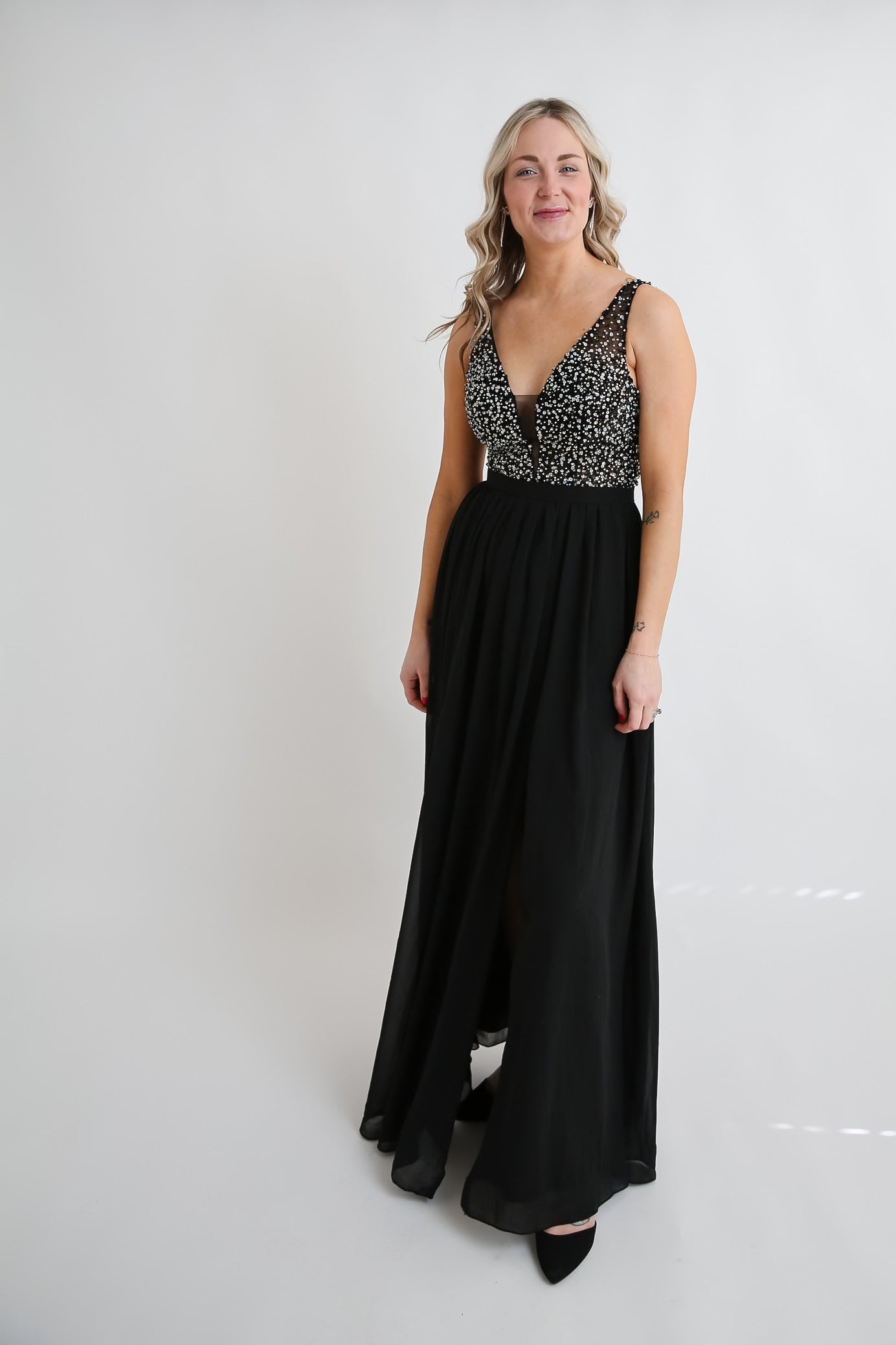 Chloe Adorned Black Dress Rental - Size Small