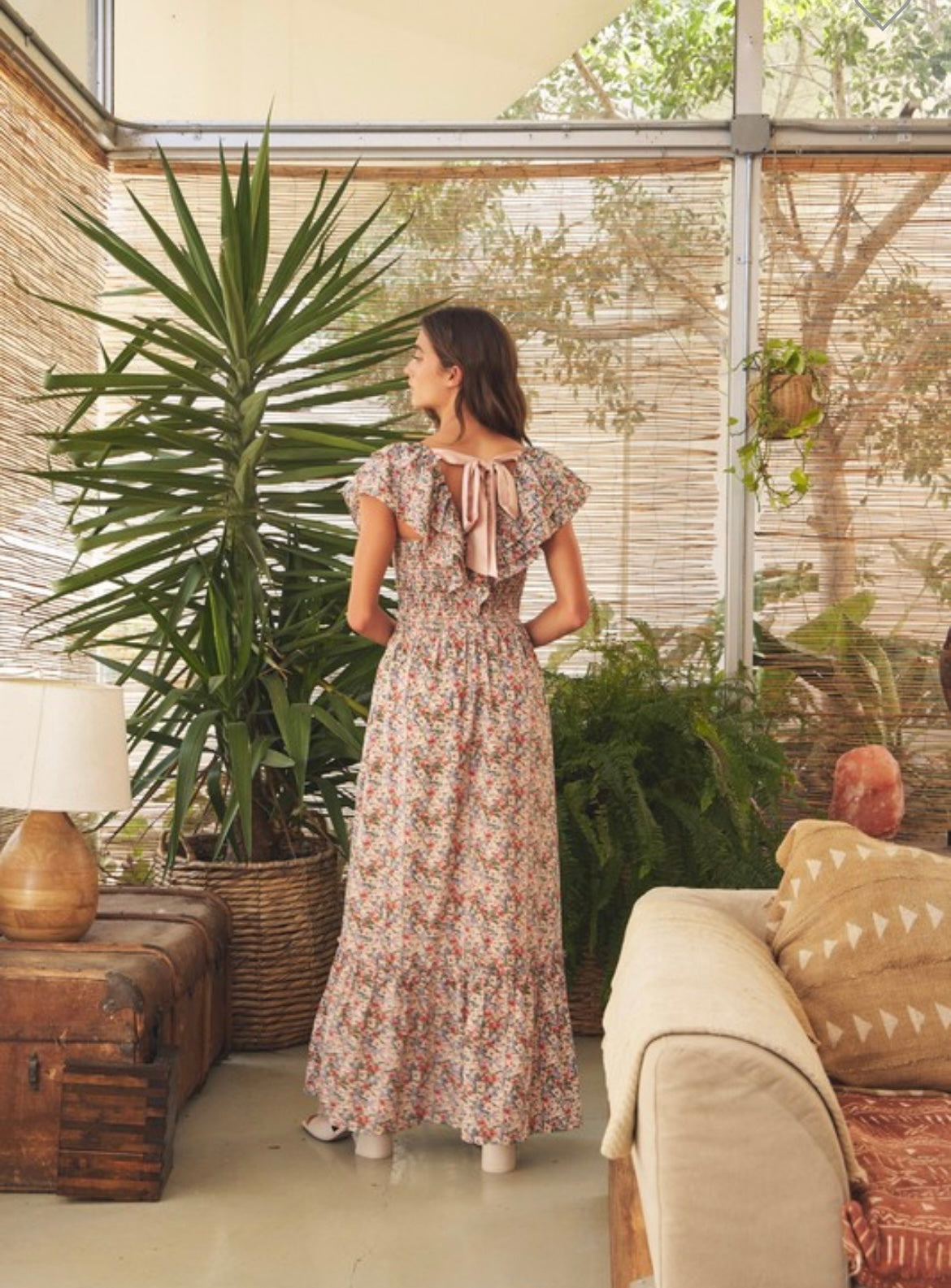 Cascading Floral Maxi Dress