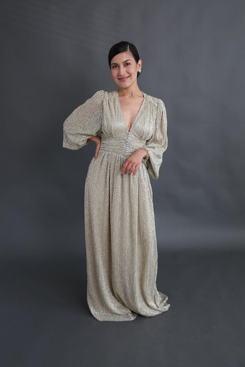 Gold Metallic Hollywood Glam Dress Rental - Size X-Small DRESSED Rentals Gold Metallic Hollywood Glam Dress Rental - Size X-Small DRESSED Rentals