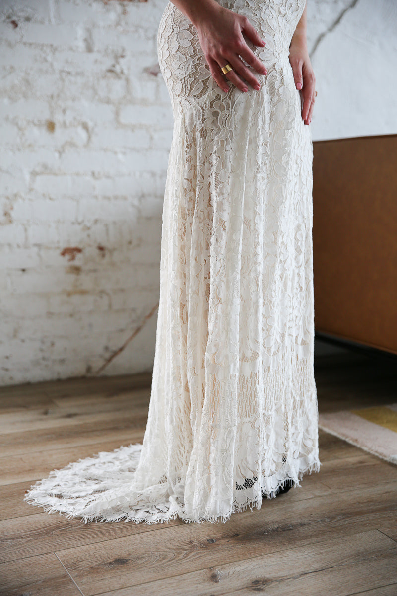 Lace and Princess Bodice Dress Rental - Size Small