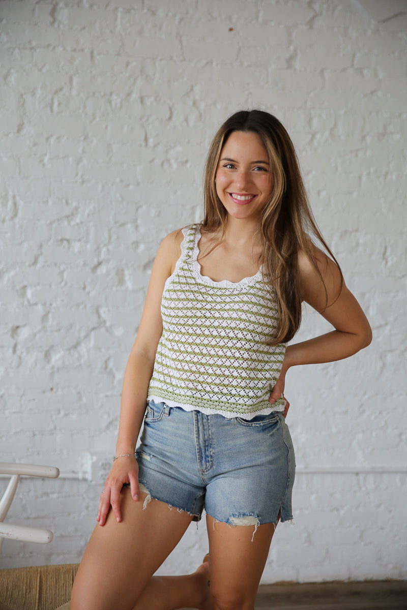 Dainty Scalloped Tank Top