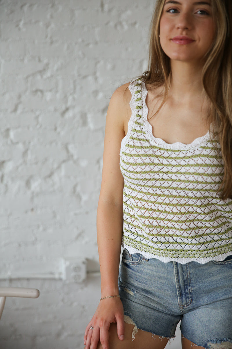 Dainty Scalloped Tank Top