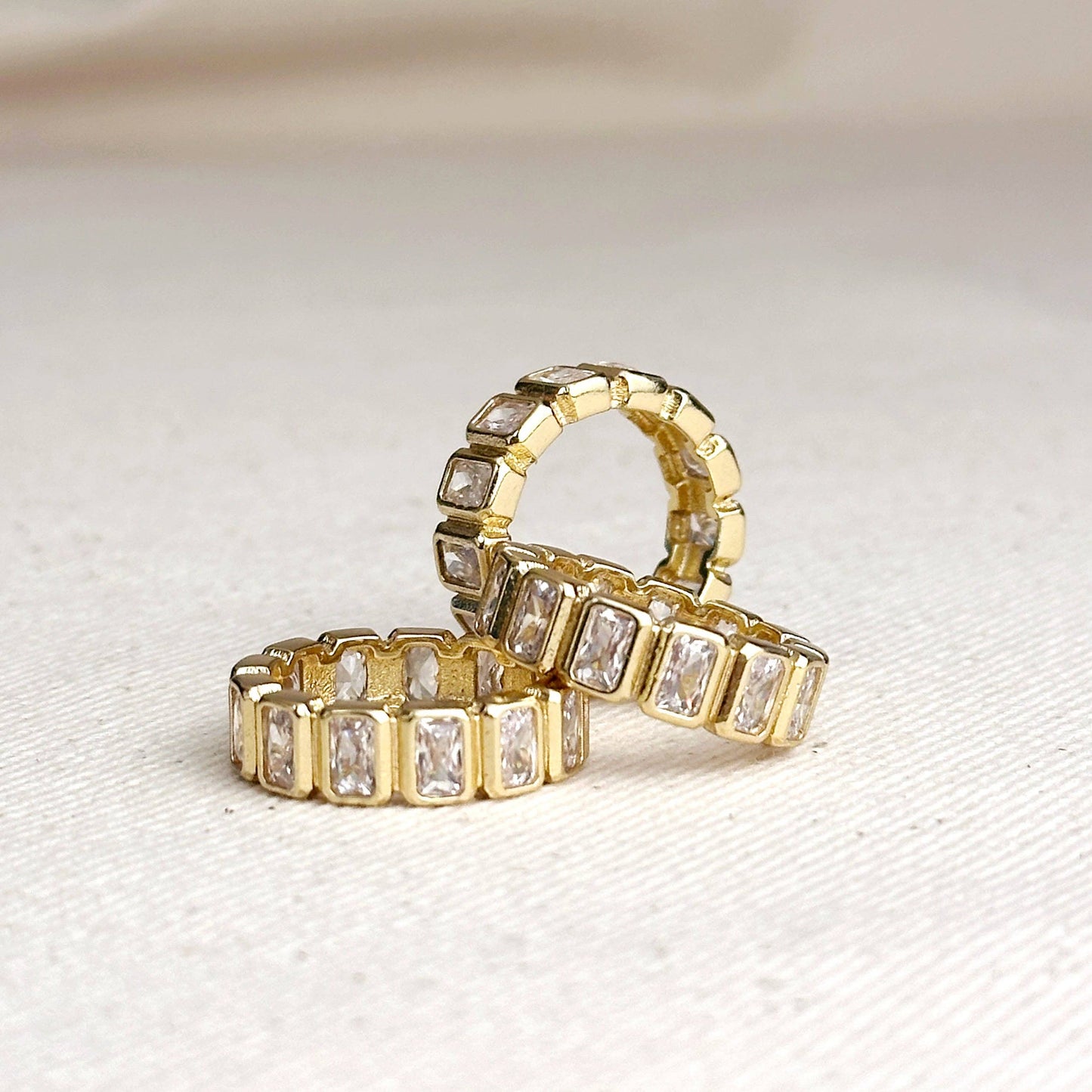 18k Gold Filled Chunky CZ Eternity Band Ring