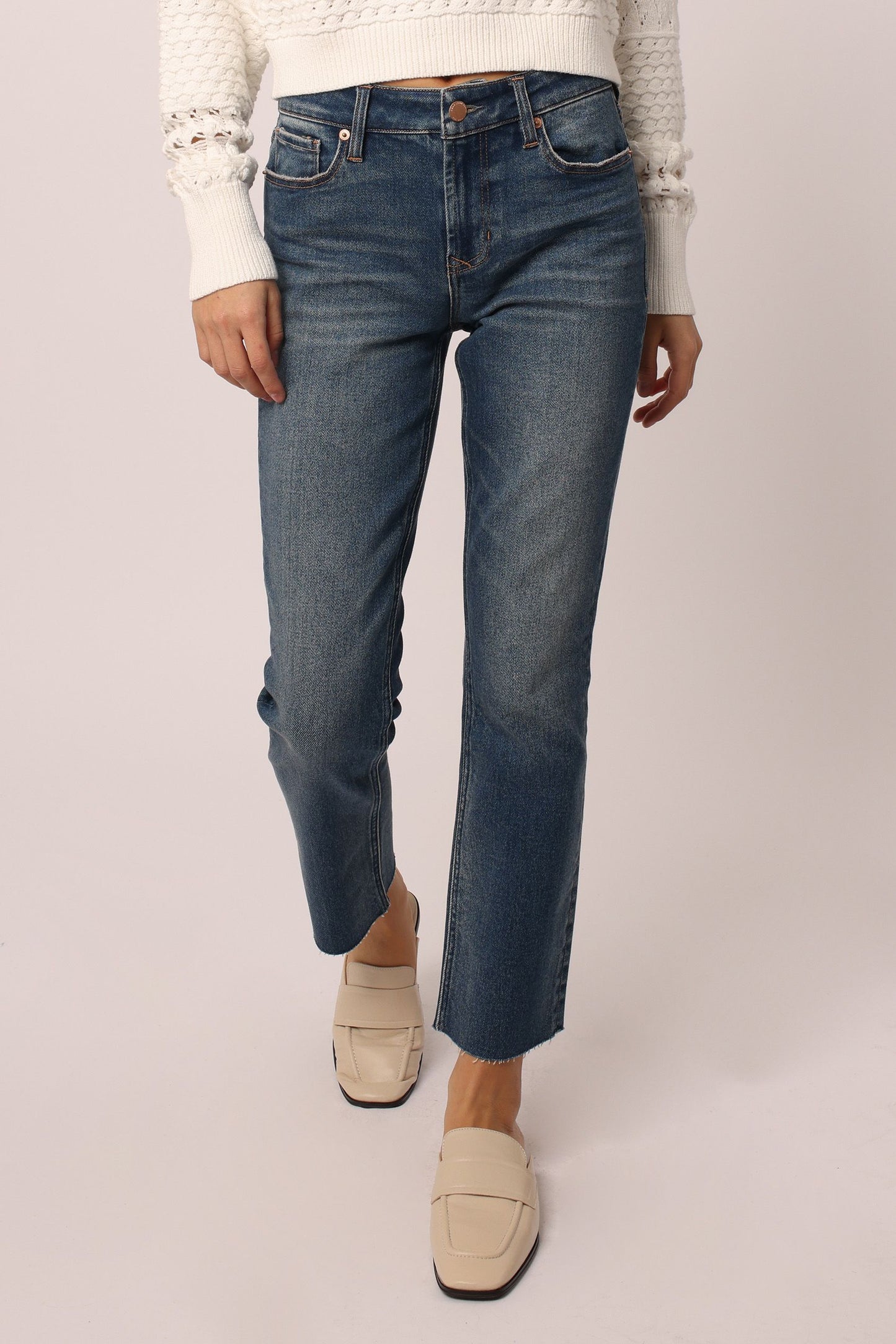Blaire High Rise Cut Off Jean - Cotton and Grain