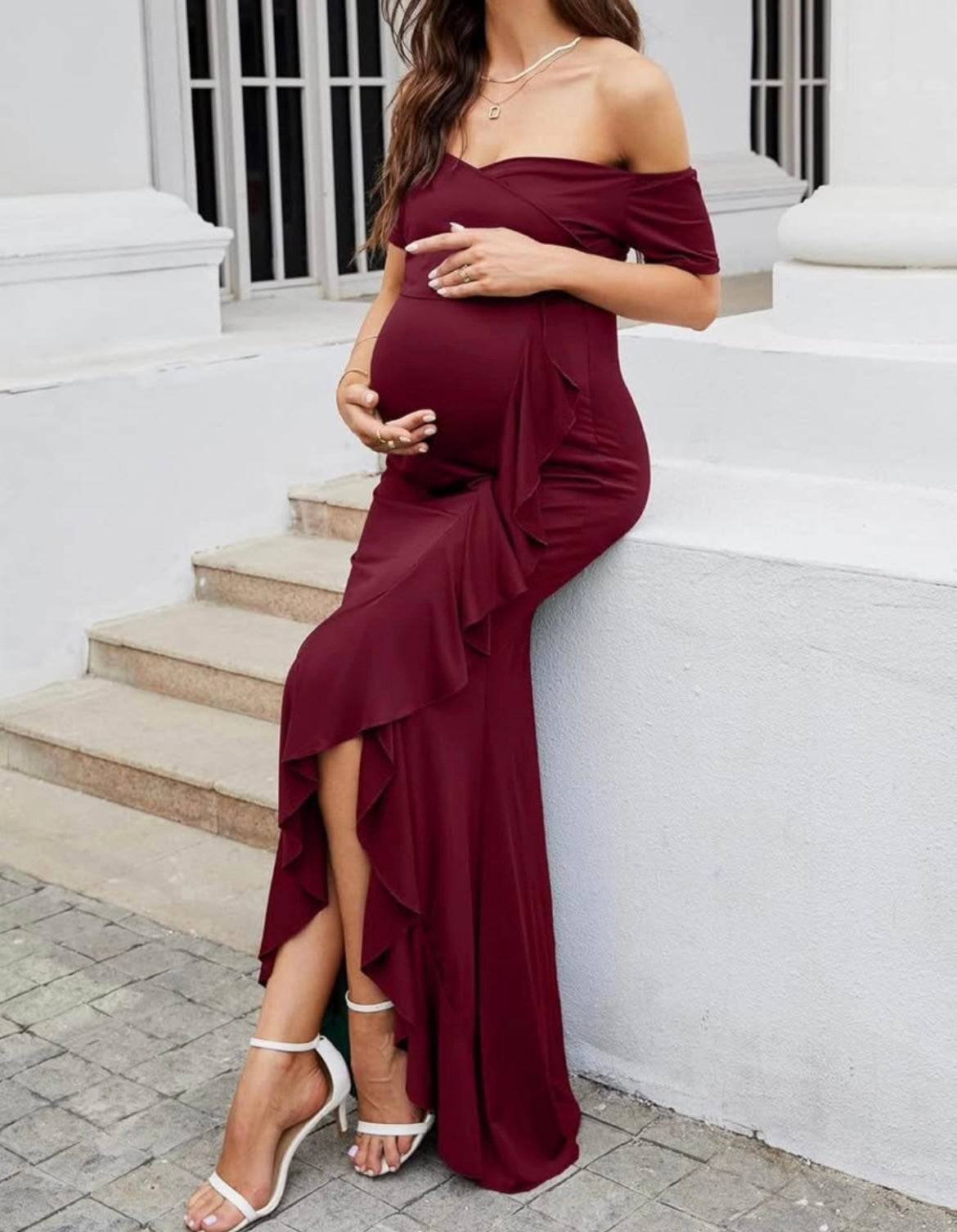 Little Lou Burgundy Maternity Dress Rental