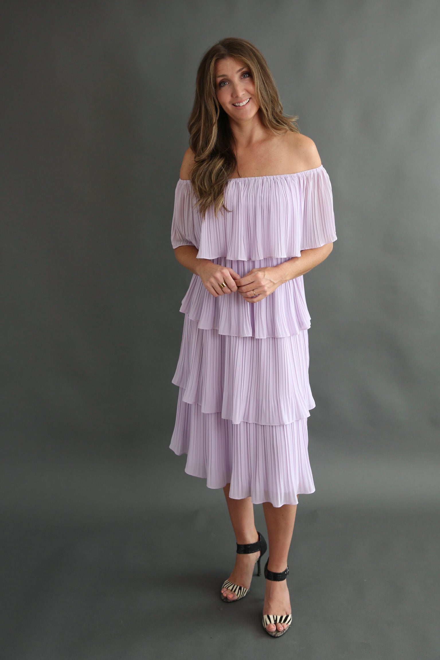 Lavender Tulip Midi Dress Rental