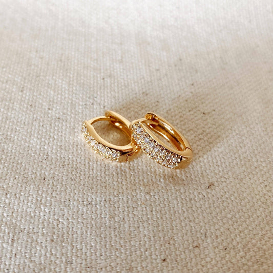 18k Gold Filled Oval Clicker Hoop Earrings