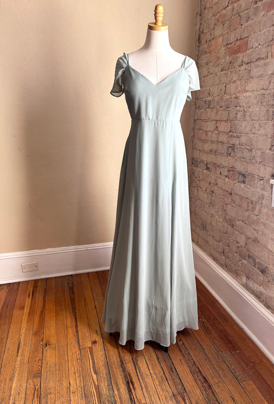 Flowy and Graceful Sage Gown Dress Rental - Size Medium and Large