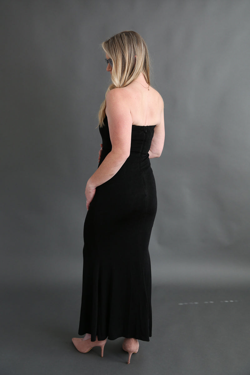 Fitted Black Strapless Dress Rental - Size XS and XL