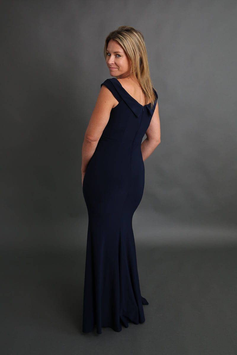 Navy Off Shoulder Elegant Dress Rental - Size Small/4