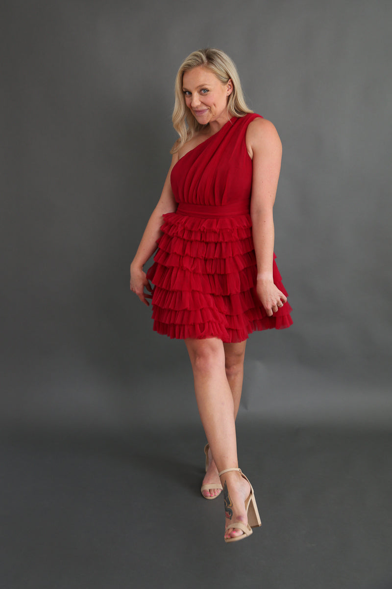 Hi Lover Red Tulle Dress Rental / Size Medium