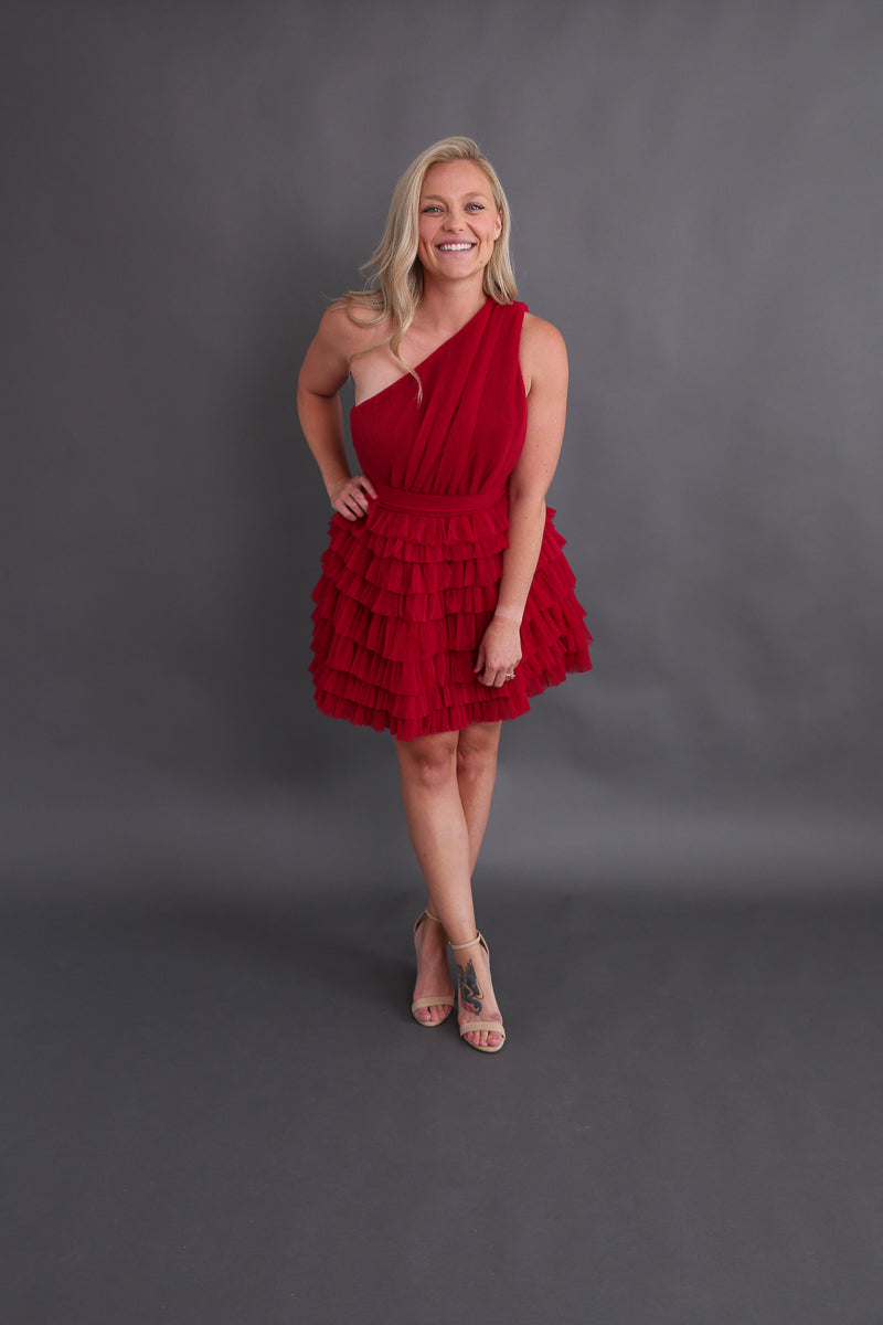 Hi Lover Red Tulle Dress Rental / Size Medium