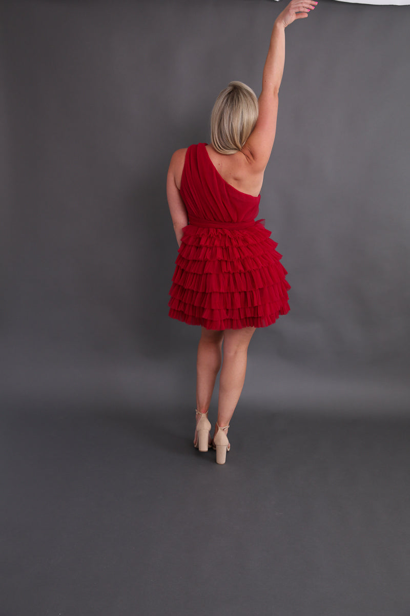 Hi Lover Red Tulle Dress Rental / Size Medium