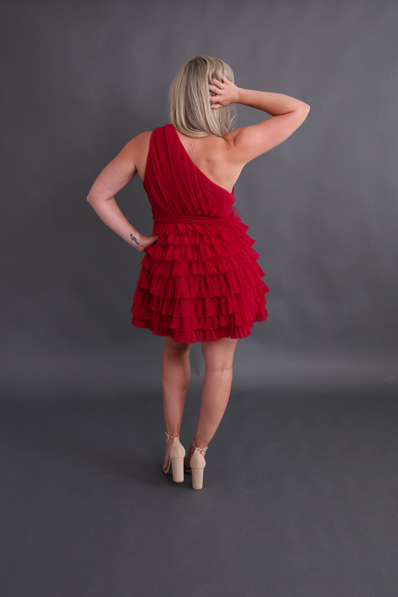 Hi Lover Red Tulle Dress Rental / Size Medium