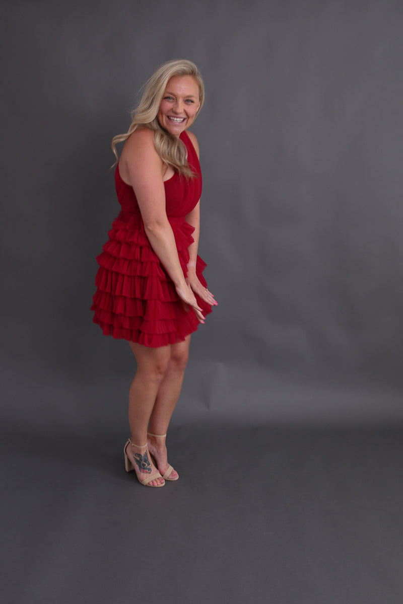 Hi Lover Red Tulle Dress Rental / Size Medium