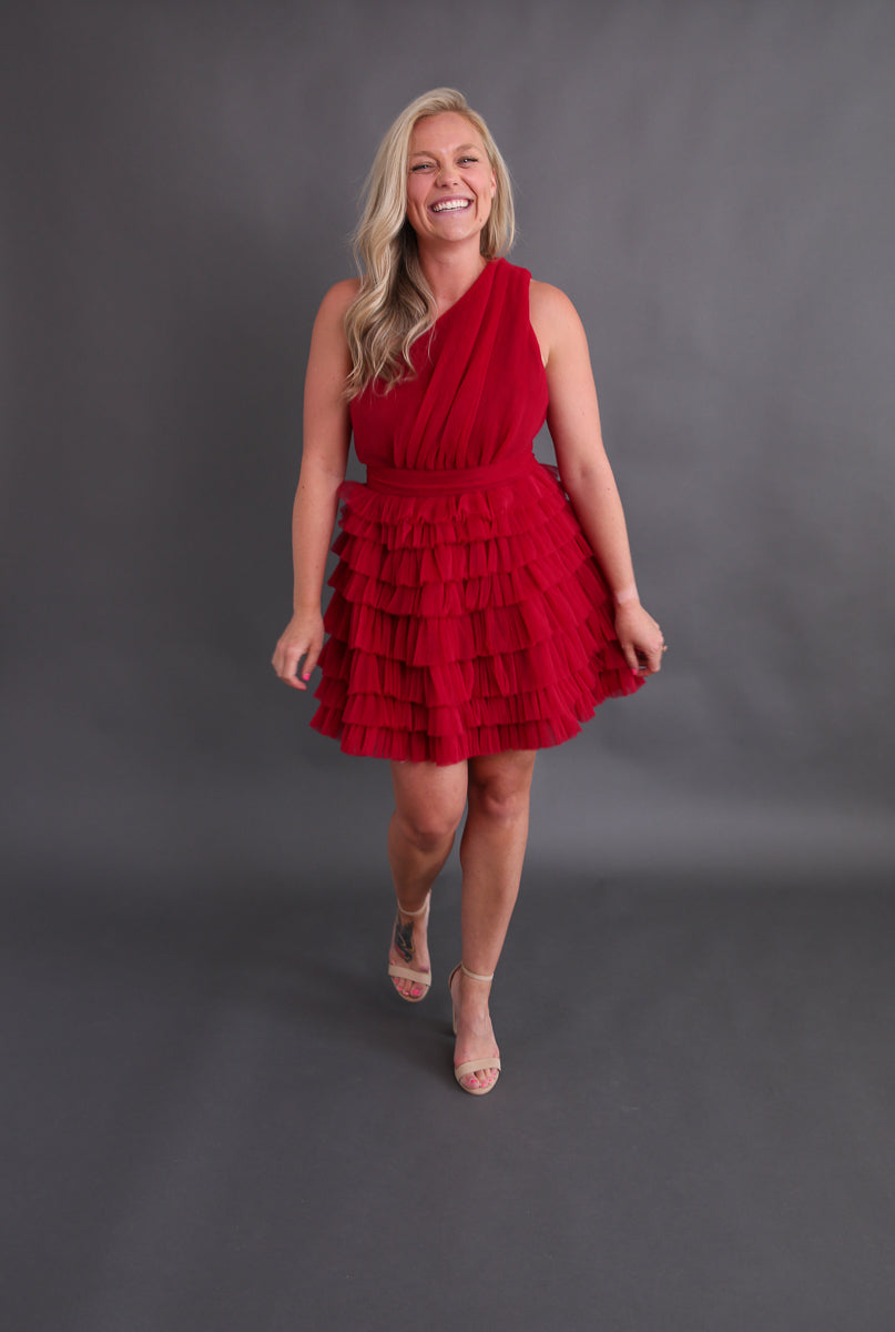 Hi Lover Red Tulle Dress Rental / Size Medium