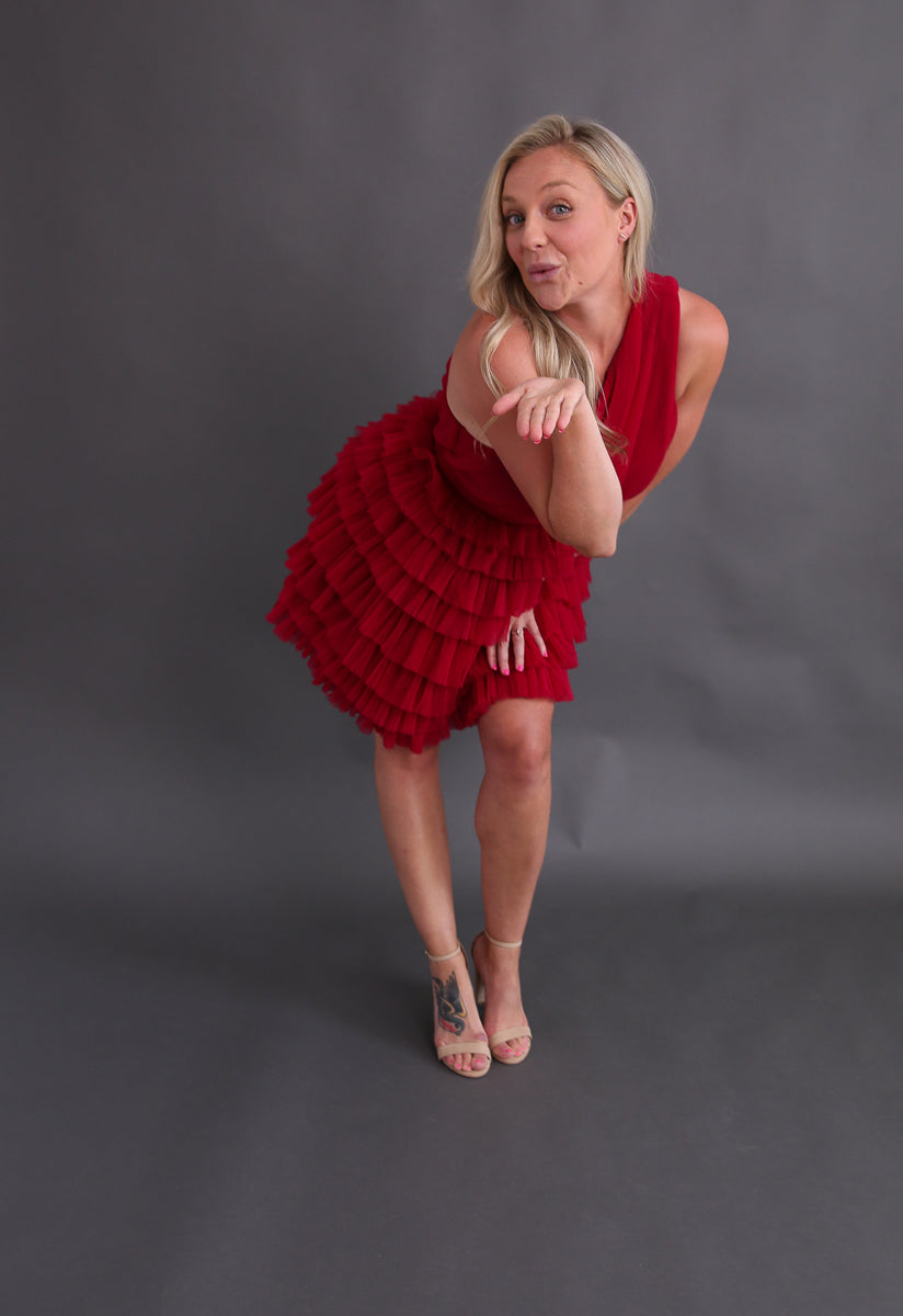 Hi Lover Red Tulle Dress Rental / Size Medium