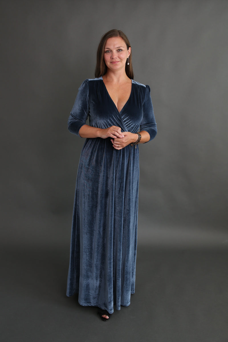 Blue Velvet Dress Rental - Size Medium