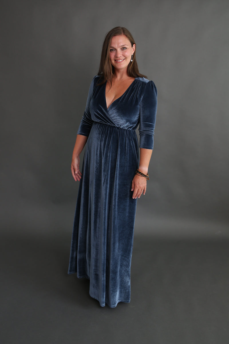 Blue Velvet Dress Rental - Size Medium