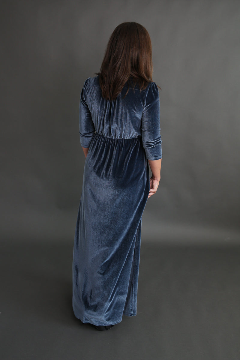 Blue Velvet Dress Rental - Size Medium