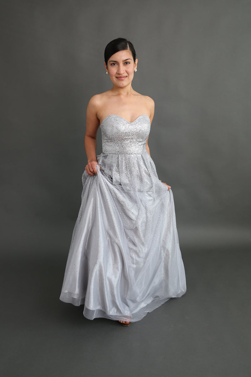 Be A Princess Silver Sparkly Dress Rental - Size 3/xxs (junior)