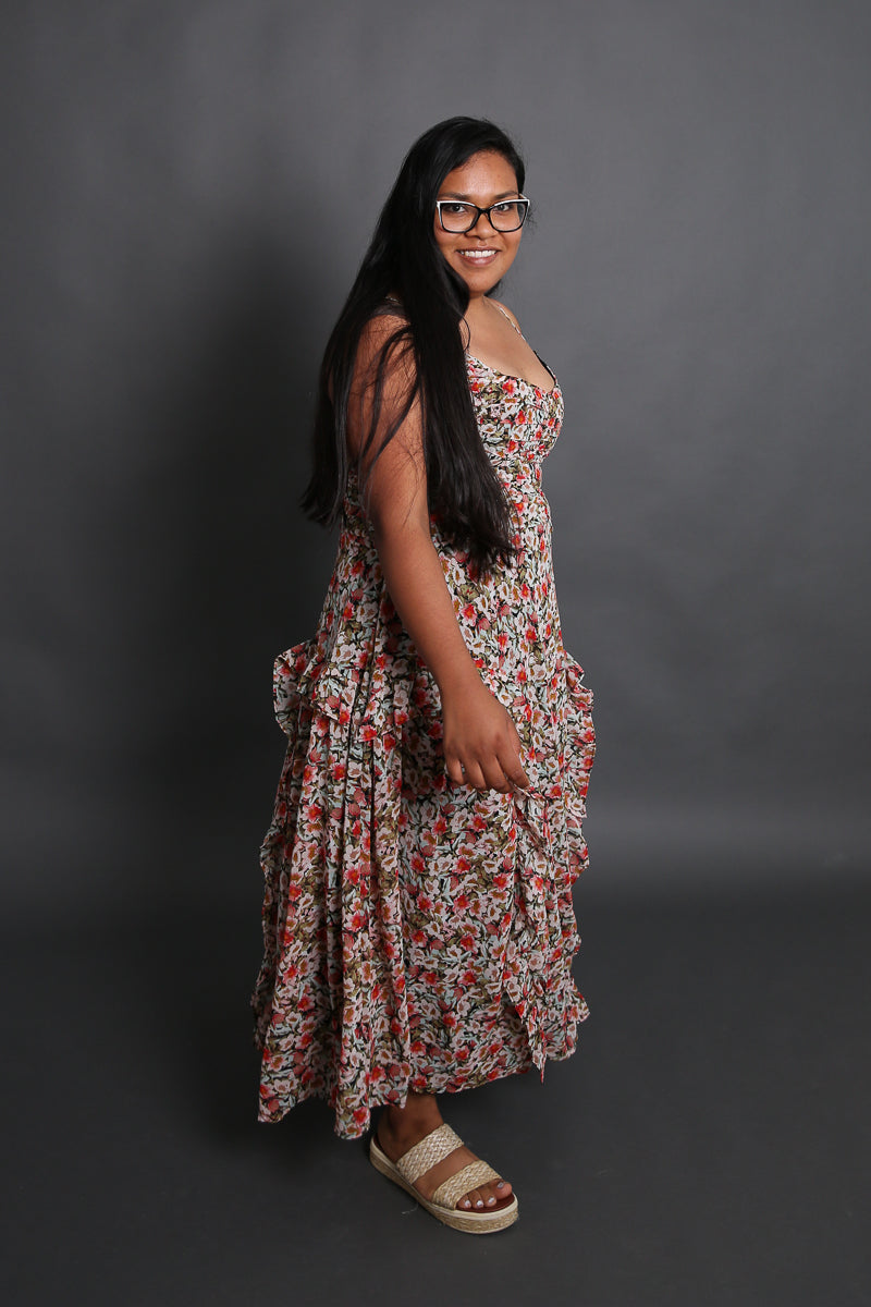 Floral Chiffon Dress Rental - Size X-Large