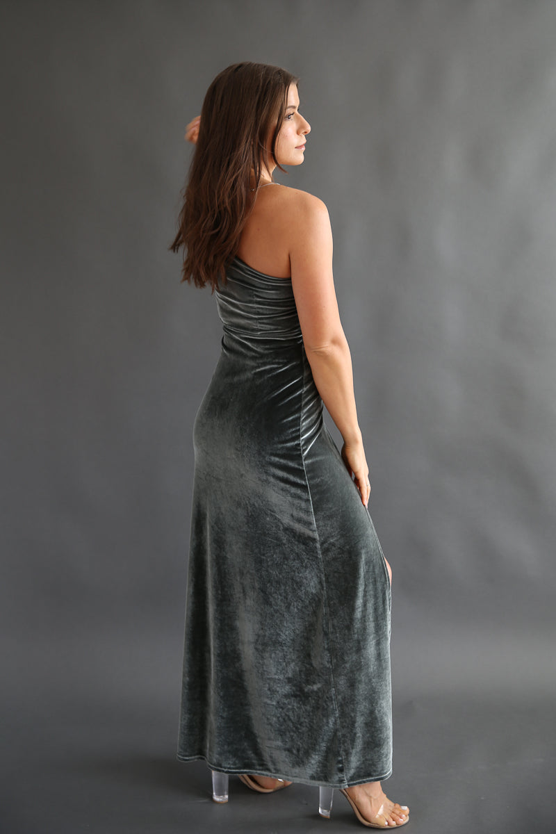 Eucalyptus Velvet Dress Rental - Size XS