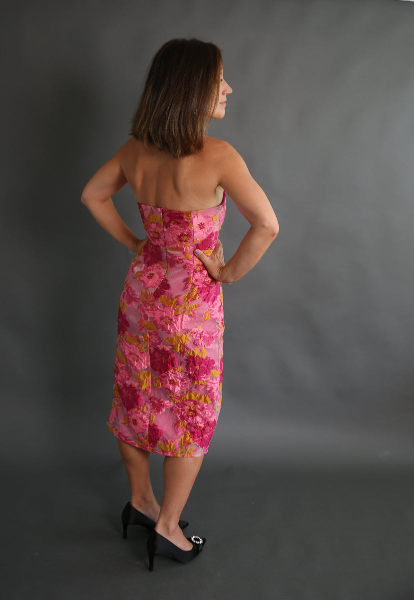 Floral Jacquard Bustier Dress Rental / Medium