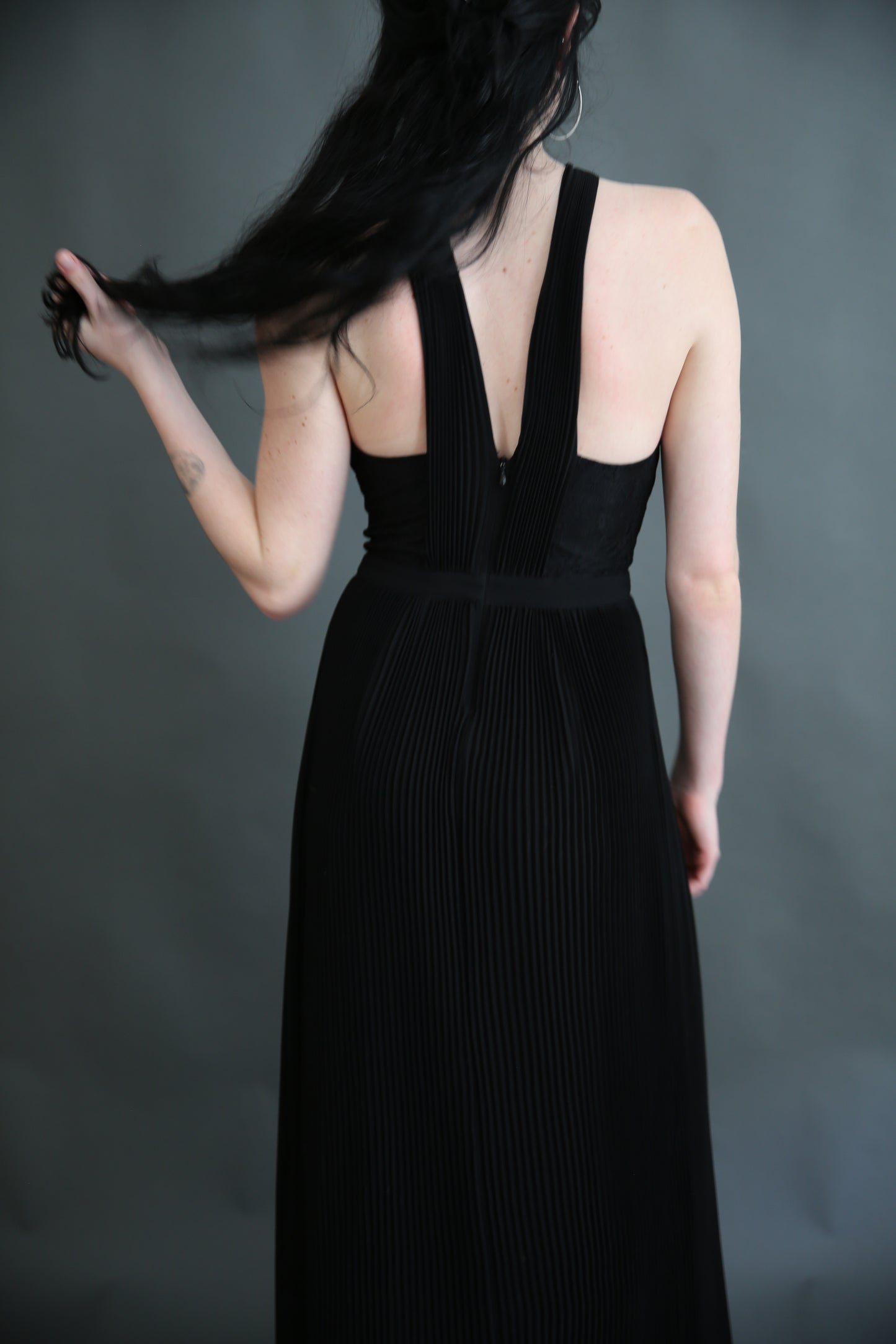 Black Flowy Halter Dress Rental - Size X-Small