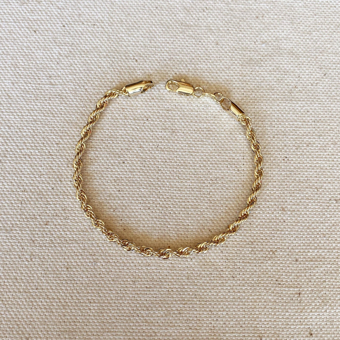 18k Gold Filled 3mm Rope Bracelet