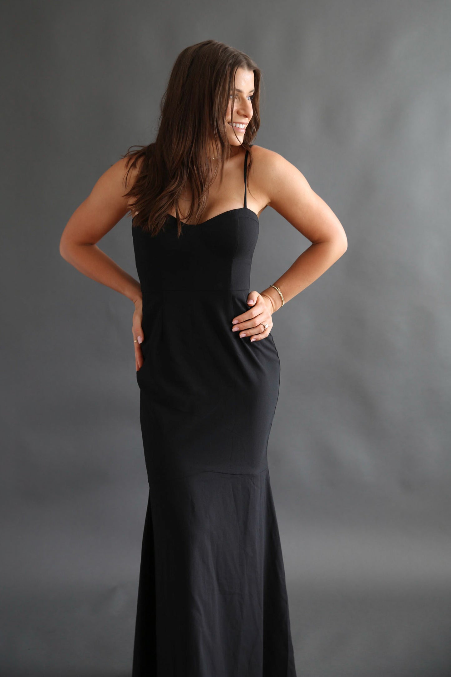 Chelsea Black Gown Dress Rental- Size Small