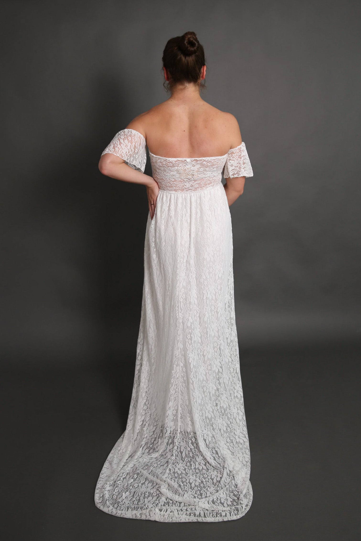 boho dress rentals Jessica Floral Tulle Boho Gown with Detachable Sleeves